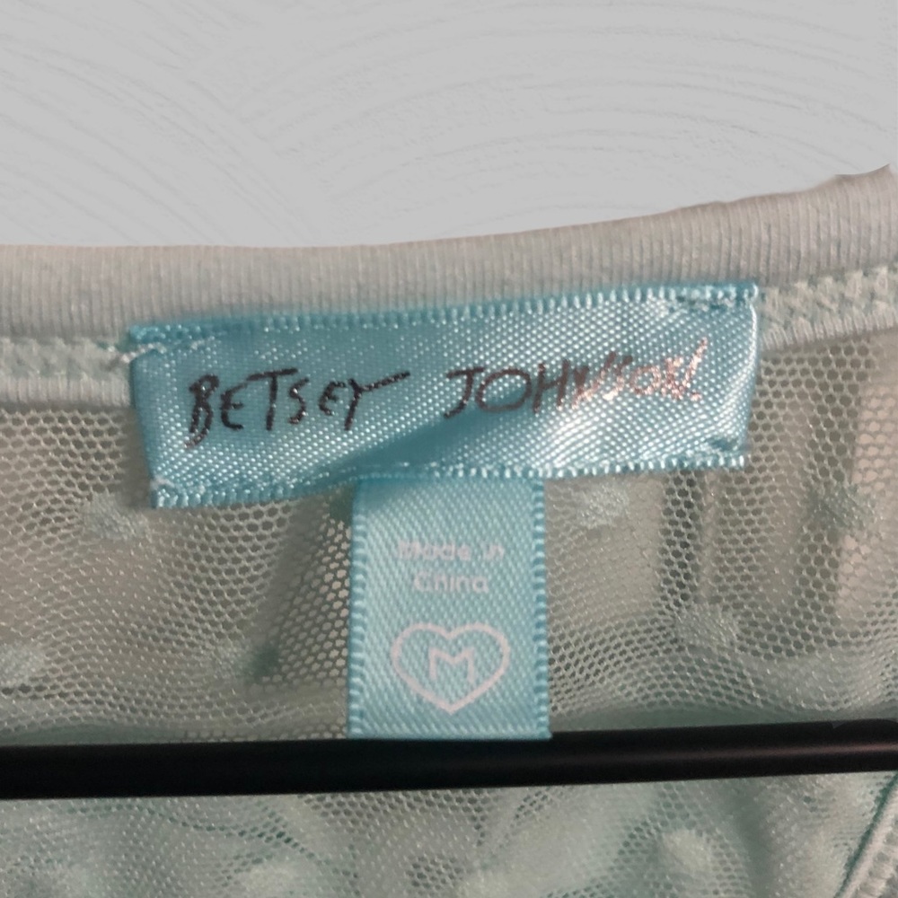 Betsey Johnson Lace Bow Back Logo Ribbed Racerback - Picture 4 of 10